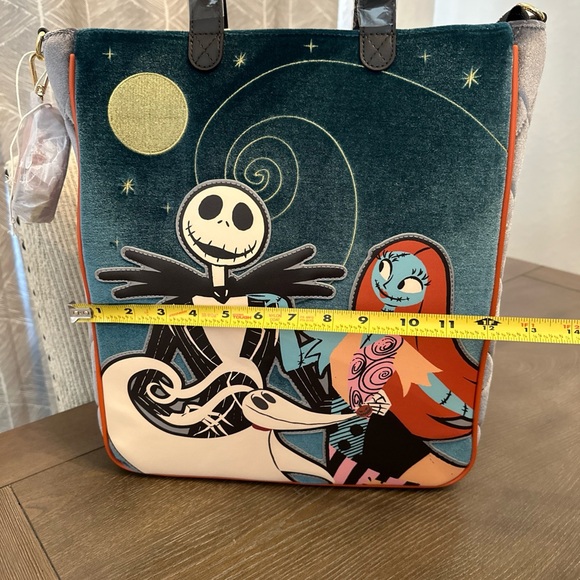 NWT Loungefly Disney The Nightmare‎ Before Christmas Jack & Sally Velvet Tote - Picture 10 of 10